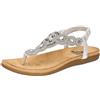 2Go Fashion 8018-829, Sandali Bassi Donna, Argento, 36 EU