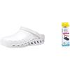 Scholl Clog Evo Bianco + Scholl Solette Antistatiche in Memory Cushion per Clog Evo - Bianco/Marrone