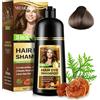 Generico Shampoo Colorante Donna Uomo 500 ML Shampoo Colorante Capelli Bianchi Capelli Colorati Istantaneo Hair Dye 3 In 1 Istantanee Nutriente, Rinforzante E Di Lunga Durata (Castano Scuro)