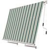 Paluplus Tenda da Sole a Caduta, Misura 300x250 cm, Senza Cassone con braccio avvolgibile e Braccetti Fermatenda, Telo Resistente 280 g/m², per Balcone e Terrazzo -3901F (Verde e Bianco)