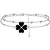 J.MUEN Cavigliera Donna Argento 925 Strati stile boho Estate Spiaggia Cavigliera,Regolabile 22+4cm