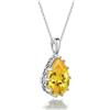 YONVUN Zircone Collana Pendente | Lacrima ovale pera pietra preziosa ciondolo Collana di Cristallo Rubino Zaffiro Smeraldo Argento Gioielli Set Regalo per Moglie Mamma Figlia Fidanzata