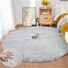 ORINOVA Tappeto Rotondo Grigio 180 cm Morbido Camera da Letto Grande Tappeto Salotto Moderno Lavabile