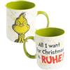 United Labels Tazza Grinch 320 ml, Verde Bianco, Tazza da caffè All I want for Christmas is Ruhe, Tazza in ceramica, Tazza natalizia