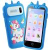E teacher Smartphone Giocattolo per Bambini, 3.97 Touchscreen Cellulare Giocattolo di apprendimento con giochi educativi, 2000mA alta capacità Bambini Telefono cellulare per ragazzi di età 3-12 (blu)