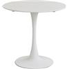 BenyLed Tavolo da Pranzo Rotondo da 80 cm, Tavolino da Pranzo Moderno Mid-Century con Base in MDF e Piedistallo, Bianco