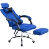 CLP Poltrona Ufficio Fellow In Stoffa A Rete I Sedia Studio Reclinabile Con Doppio Cuscino I Poltrona Gaming, Colore:blu