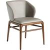 AC ANGEL CERDÁ Ángel Cerdá - Sedia da Pranzo Rivestita in Similpelle Visone con Schienale Avvolgente e Gambe in Noce - Design Moderno ed Elegante - Stile e Comfort per Soggiorni e Cucine - 55 x 60 x 76 cm