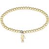Lacoste Braccialetto di Perline da Donna Collezione ORBE in Oro Giallo con un Charm a forma di Coccodrillo - 2040334