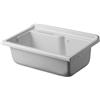 Negrari Vasca ad appoggio in resina PP per Lavatoio, Resistente all'umidità, Resistente agli acidi di uso comune, Kit di scarico incluso, Interno e Esterno, L80 x P50 x H30 cm, Bianco
