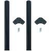 Emuca - Gamba regolabile per tavolo Ø60x870mm, kit di 1 piede per tavolo in acciaio, altezza regolabile 870-890mm, nero (Confezione da 2)