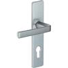 Vachette KAZA - Set di maniglie per porta su piastra - Versione chiave I porta ingresso/cantina/capanni da giardino a cilindro - interasse 165 mm - Materiale alluminio resistente - Garanzia 10 anni