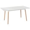 Beliani Tavolo da Pranzo allungabile MDF Legno Chiaro Bianco 120/150 x 80 cm 4 Persone Gambe in faggio Soggiorno