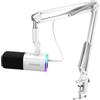MAONO XLR/USB Gaming Microfono Set Dinamico PC Microfono con Braccio, RGB, Software, Tasto Mute Regolatore Gain, per PC Gaming, Streaming, Registrazione, PS4/5 Mac Mixer (PD100XS Bianco)