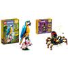 LEGO Creator 3 in 1 Pappagallo Esotico a Rana a Pesce + 3in1 Animali Selvatici: Giocattolo Ragno Sorprendente - Si Trasforma in una Figura di Scorpione o di Serpente 31136 + 31139