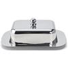 ECHTWERK Portaburro in acciaio inox, vassoio per burro di alta qualità, contenitore per burro con coperchio, per colazione e cappa da cucina, 250 g, edizione argento, 18,5 x 12,2 x 7,0 cm