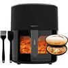 Cecotec Friggitrice ad Aria Cecofry Fantastik Window 6500 Pack. Air Fryer 1700W, Capacità 6,5 L, Tecnologia PerfectCook, 12 Modalità di Cottura, Touch, Regolabile 80-200°C, Finestra, Cottura 60 Min
