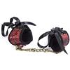 BONDAGERIE® Manette classic milady ricamate con nastro, vari colori Rosso