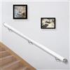 YTLEMON Corrimano per Scale In Legno, Interna Ringhiere Per Scale, Antiscivolo Ringhiera da Parete Legno Massello, Parete Asta di Supporto con Passamano Kit, Con 2 Staffa Per Anziani (bianco, 200cm)