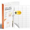 OFITURIA Fogli A4 di Etichette Adesive Bianche, Crea i tuoi Adesivi Personalizzati per qualsiasi Superficie, Carta A4 Adesiva Sicura, Etichetta Adesiva per Stampare - Ofituria (44 per foglio, 10 fogli)