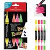 FABER-CASTELL - Pennarelli acrilici Shake & Paint Black Edition, 4 unità | Pennarelli acrilici a doppia punta (1 mm e 3 mm) per carta, legno, vetro, pietra e altro ancora