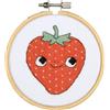 VERVACO Kit Punto Croce Contato Con Telaio RicamoFRAGOLA Decorativi Per Pareti ca. 10 x 10 cm Set Fai Da Te Creativo Adulti Casa Decor Arte Da Parete Kit Per Hobby Cross Stitch