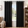 Joydeco Set di 2 tende oscuranti, lunghezza 213 cm, a isolamento termico, 2 tende oscuranti con occhielli, per camera da letto e soggiorno (larghezza 132 cm x lunghezza 213 cm, nero)