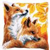 VERVACO Kit Cuscino Punto Croce VOLPI IN AUTUNNO Set Ricamo Principianti Cuscini Gobelin Decorativi ca. 40 x 40 cm Accessori Per Lavoretti Creativi DIY Casa Decor Hobby Adulti Cross Stitch