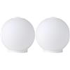 Eglo Rondo Lampada da tavolo a 1 luce, lampada da comodino in vetro, colore: bianco, vetro: bianco opalescente opaco, attacco: E27, interruttore incluso (Confezione da 2)