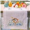 VERVACO Kit Centrotavola Ricamo Prestampato CASE DI UCCELLI Set Ricamo Biancheria Da Tavola 40 x 100 cm Set Fai Da Te Creativo Size Kit Hobby Creativi Adulti Casa Decor Embroidery Embroidery Runner