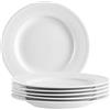 MÄSER Serie Arlona, set di piatti da dessert per 6 persone, in porcellana di alta qualità, piccoli piatti in ceramica, senza tempo, elegante, porcellana, bianco