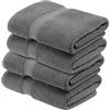 Superior Set di 4 asciugamani da bagno in pile di cotone egiziano, asciugamani ultra morbidi di lusso, essenziali in peluche spesso, assorbenti pesanti, bagno per gli ospiti, hotel, spa, bagno di