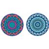 Galileo Set 4 Piatto pizza in gres Ø 33,5 cm, decoro geometrico, Mandala