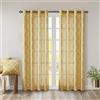 Madison Park, Saratoga, Tende in nattè, Stampa con Trama Beige su Sfondo Giallo, 127 x 160, con Occhielli Color Argento