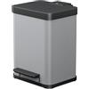 Hailo 0622 - 220 Öko Duo Plus 22 Raccolta differenziata 2 x 11 Litri lamiera d' Acciaio Argento