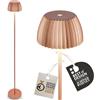 Briloner - Riffle lampada da terra LED senza fili IP44 con touch, 19 x 124 cm, dimmerabile, funzione memoria, lampada da terra a batteria, vincitore del German Design Award 2025, colore rame