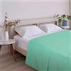 ECOMMERC3 Lenzuolo sopra letto 105 cm misto cotone | Acquamarina | 50% Cotone, 50% Poliestere - traspirante - facile da lavare - colori brillanti - Qualità spagnola