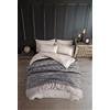 Nuit Des Rêves Set di copertine doppie (200 x 200 cm), grigio e grigio scuro, 65% cotone, 35% poliestere, lavabile in lavatrice, 120 thread Count, Button & Envelope Closure | Elegante e confortevole