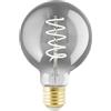 Eglo connect.z - Lampadina LED Smart Home E27, G80, ZigBee, app e controllo vocale Alexa, dimmerabile, colore luce: bianco caldo, 4 W, design vintage in vetro fumé