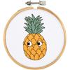 VERVACO Kit Punto Croce Contato Con Telaio RicamoANANAS Decorativi Per Pareti ca. 10 x 10 cm Set Fai Da Te Creativo Adulti Casa Decor Arte Da Parete Kit Per Hobby Cross Stitch