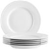MÄSER Serie Arlona Set Piatti 6 Persone 6 Piatti Piano In Porcellana Senza Tempo Elegante Porcellana Bianco