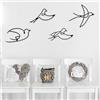 Wallity Elegante set di accessori da parete in metallo decorativo (4 pezzi), 100% metallo, spessore 1,2 mm, design unico a forma di uccello, perfetto per decorazioni per la casa e le pareti degli accenti