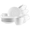 MÄSER, Serie Barca, set di tazze da caffè per 6 persone, tazze da caffè in porcellana bianca, semplici, eleganti, senza tempo, porcellana, bianco