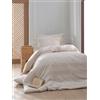 Nuit Des Rêves Set di copertine trapunta beige XL (155 x 200 cm), 70% cotone, 30% poliestere, include 1 federa (80 x 80 cm), lavabile in lavatrice, elegante chiusura a bottone