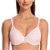 MELENECA Donna Reggiseno Taglie Forti Coppa Piena Minimizer Criss Cross Back con Ferretto Pink 2F