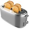 Cecotec Toast&Taste 1600 Retro Double Inox Tostapane, 4 fette, 1630 W, 2 fessure larghe da 3,8 cm e lunghe, in acciaio inox, aste superiori, potenza regolabile, vassoio raccogli briciole