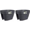 Elho Vibia Campana Flower Bridge 40 - Fioriera per Balcone E Esterno - Ø 39 x H 22 cm - Nero/Anthracite (Confezione da 2)