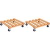 WAGNER Carrello per Piante PALETTI 38 x 38 x 9,5 cm I Carrello per Fiori per Interni I Portavaso in Legno di conifere massello FSC®, Terracotta, con Ruote I Portata 120 kg I Fatto in UE - 20042101