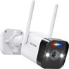 ZOSI Telecamera di Sorveglianza WiFi da 4 MP, per Esterni, con Alimentatore di Rete, 2,5 K, WiFi, Riconoscimento Personale, Audio a 2 Vie, Allarme Audio & Luce, C188