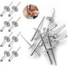 ChauLanBow 60 rivetti ciechi in alluminio con grande flangia, rivetti ciechi in alluminio, set di rivetti ciechi di qualità industriale, confezione da 60 (argento) (4,8 mm x 20 mm)